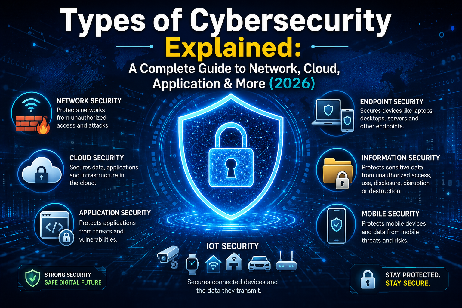 Types of Cybersecurity Explained: A Complete Guide to Network, Cloud, Application & More (2026)
