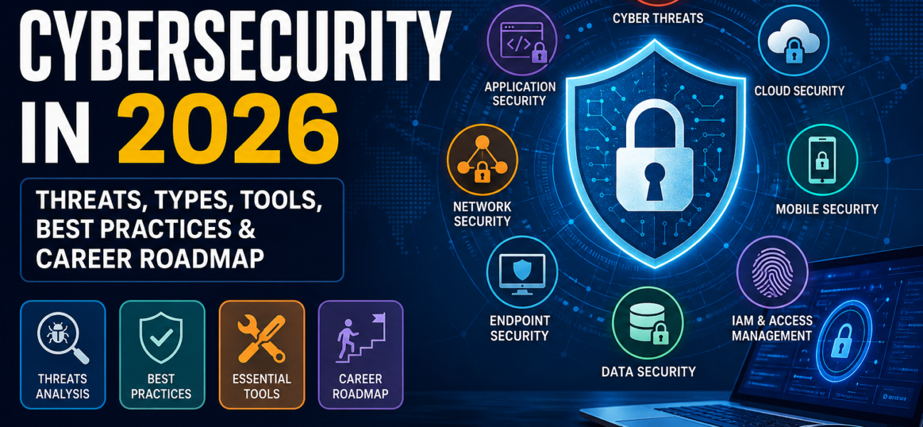 The Complete Guide to Cybersecurity in 2026: Threats, Types, Tools, Best Practices & Career Roadmap