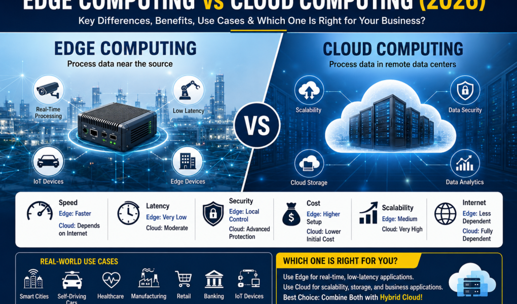 Edge Computing vs Cloud Computing (2026): Key Differences, Benefits, Use Cases & Which One Is Right for Your Business?