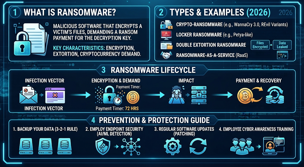What Is Ransomware? Types, Examples, Prevention & Protection Guide (2026)