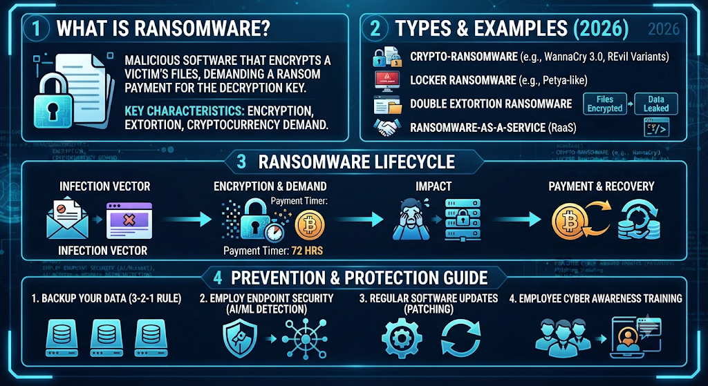What Is Ransomware? Types, Examples, Prevention & Protection Guide (2026)