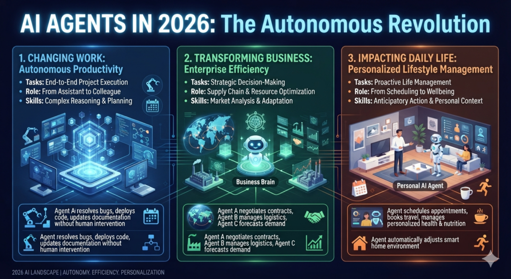 AI Agents in 2026: What Are AI Agents and How They Will Change Work, Business, and Daily Life