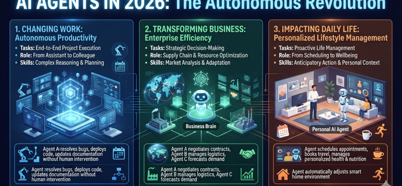 AI Agents in 2026: What Are AI Agents and How They Will Change Work, Business, and Daily Life