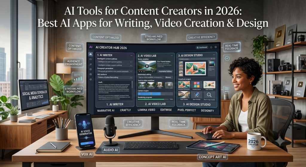 AI Tools for Content Creators in 2026: Best AI Apps for Writing, Video Creation & Design