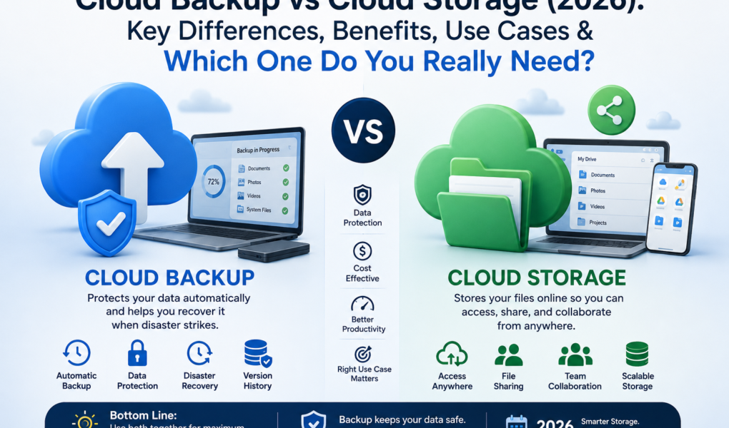 Cloud Backup vs Cloud Storage (2026): Key Differences, Benefits, Use Cases & Which One Do You Really Need?