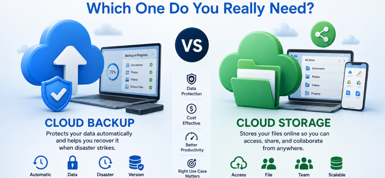 Cloud Backup vs Cloud Storage (2026): Key Differences, Benefits, Use Cases & Which One Do You Really Need?