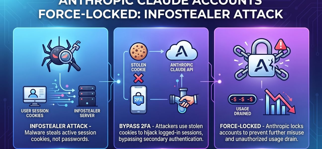 Anthropic Claude Accounts Force-Locked Due to Infostealer Attack: Stolen Sessions Bypass 2FA and Drain Usage