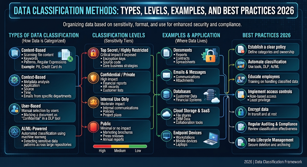 Data Classification Methods: Types, Levels, Examples, and Best Practices 2026
