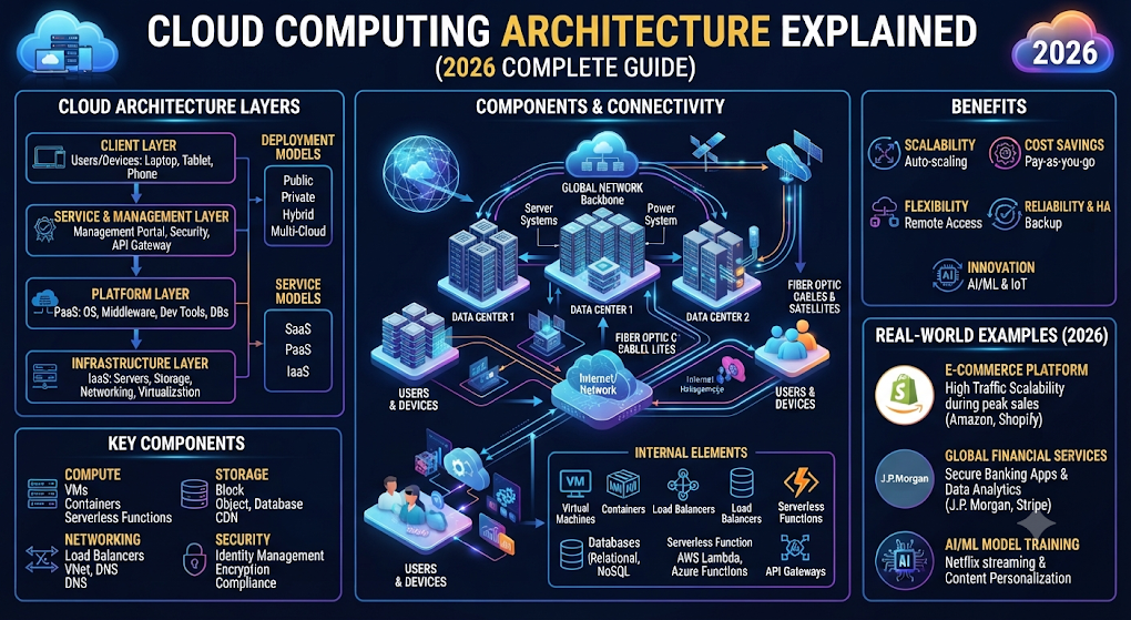 Cloud Computing Architecture Explained: Complete Guide to Components, Layers, Models, Benefits & Real-World Examples (2026)