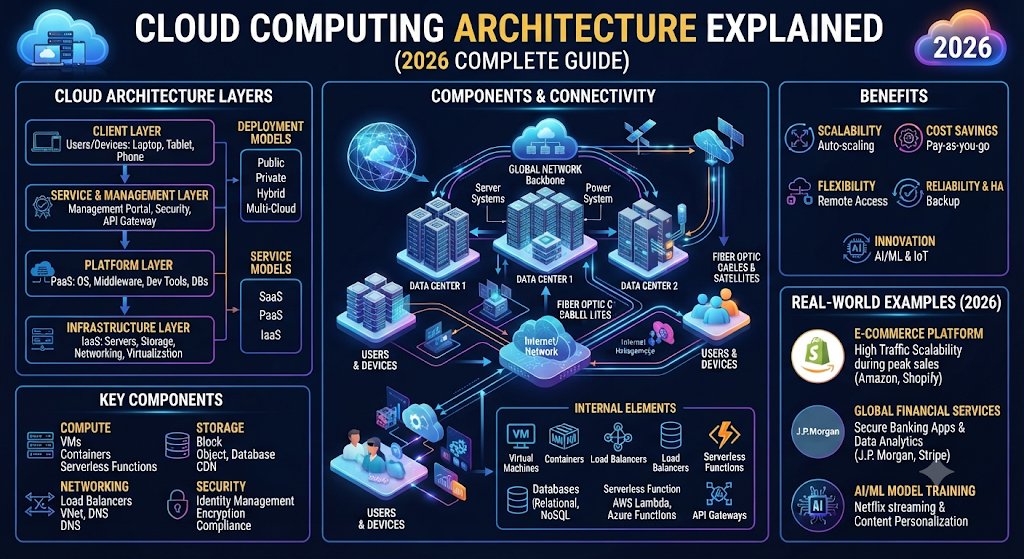 Cloud Computing Architecture Explained: Complete Guide to Components, Layers, Models, Benefits & Real-World Examples (2026)