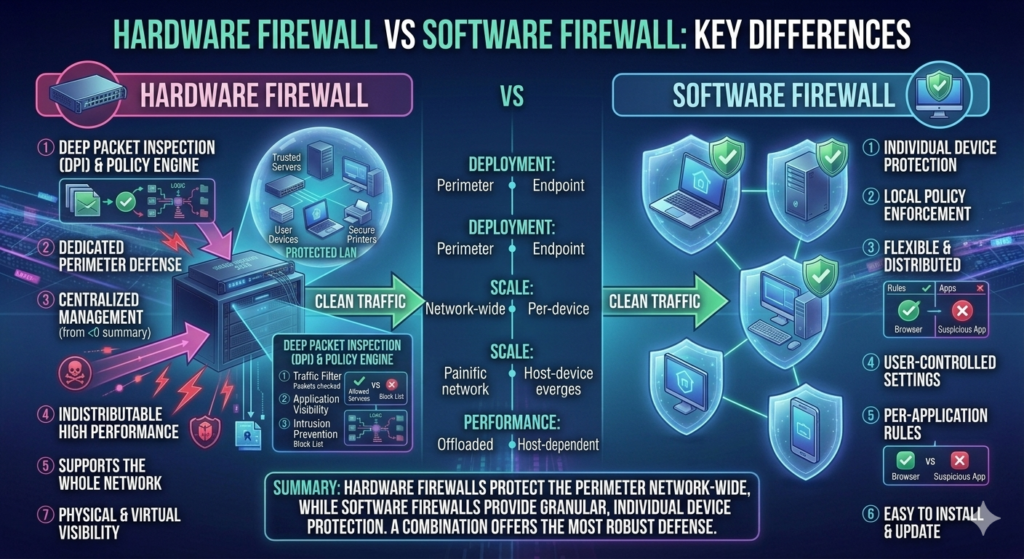 Hardware Firewall vs Software Firewall: Key Differences