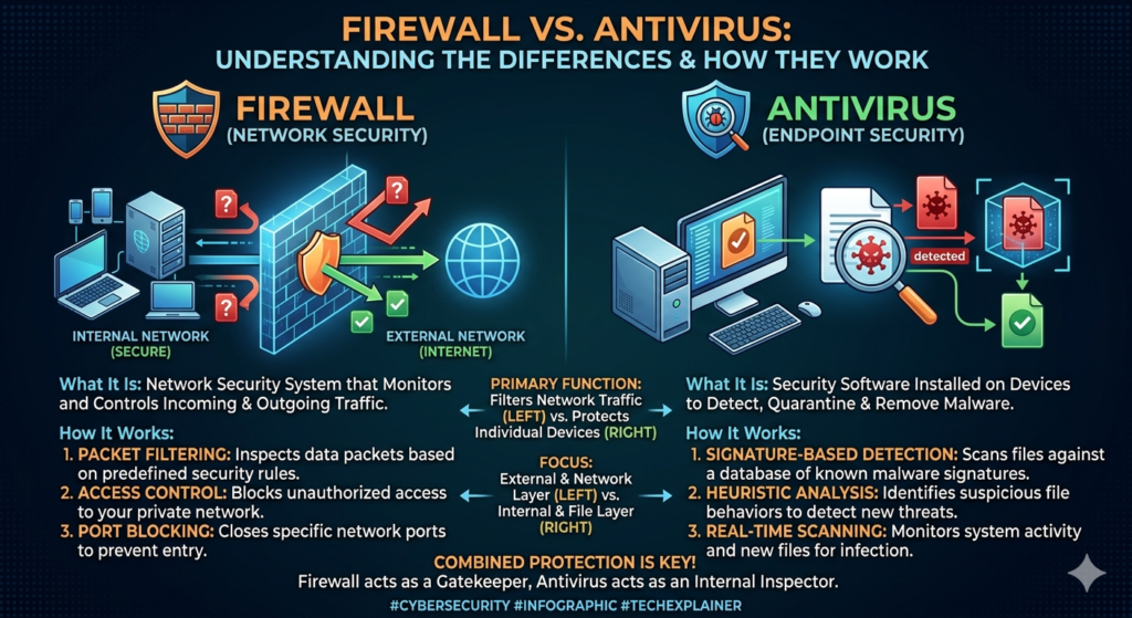 What Is the Difference Between a Firewall vs Antivirus, and How Do They Work?