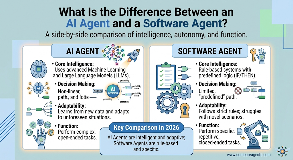 What Is the Difference Between an AI Agent and a Software Agent?