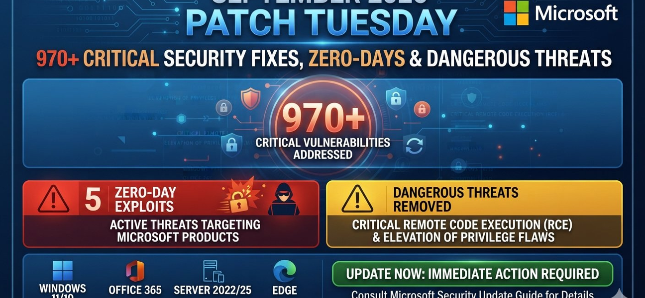 Microsoft September 2026 Patch Tuesday: 970+ Critical Security Fixes, Zero-Days & Dangerous Threats