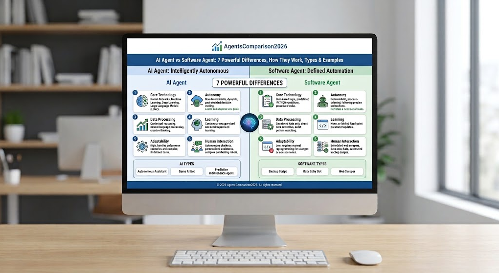 AI Agent vs Software Agent: 7 Powerful Differences, How They Work, Types & Examples