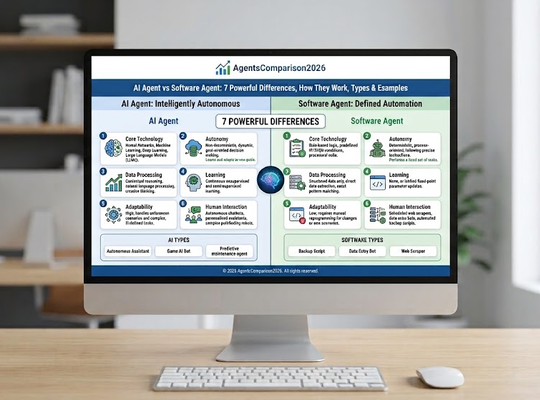 AI Agent vs Software Agent: 7 Powerful Differences, How They Work, Types & Examples