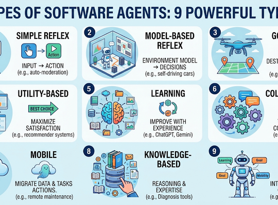 Types of Software Agents: 9 Powerful Types, How They Work, and Real-World Examples