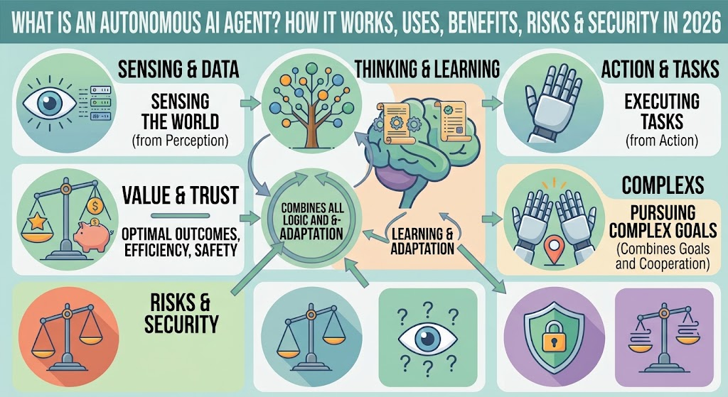 What Is an Autonomous AI Agent? How It Works, Uses, Benefits, Risks & Security in 2026